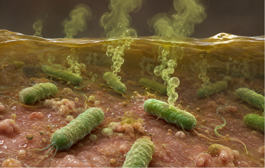 Illustration representing odor-producing bacteria
