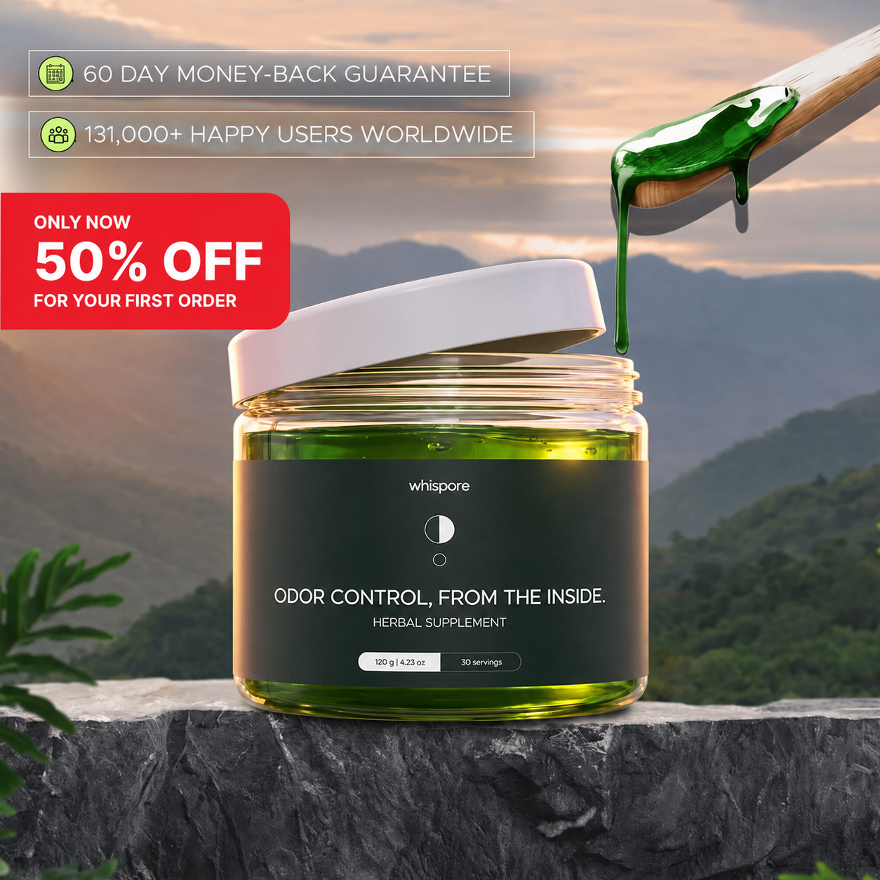 50% Off Your First Order — Anti-Bad Breath Herbal Gel Supplement by Whispore™
